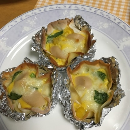 簡単に作れて食べやすいですね♪余った餃子の皮では足りないくらい子供に人気でした(^^)